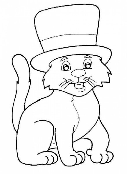 Кошка на Хэллоуин раскраска
