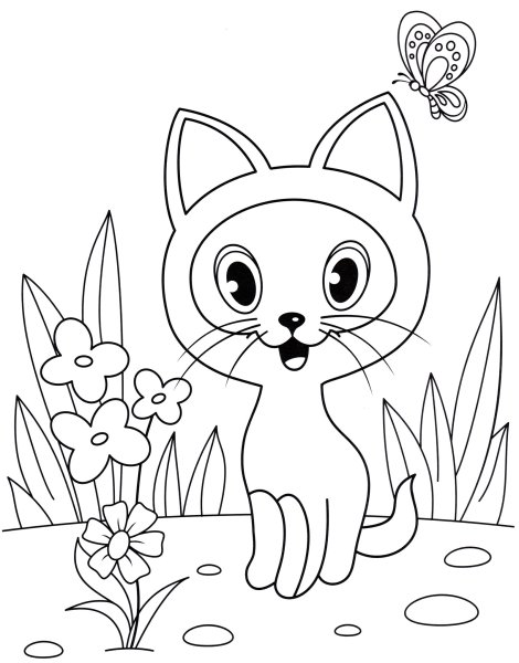Котенок для раскрашивания