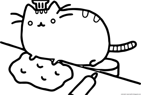 Пухлые котики раскраска