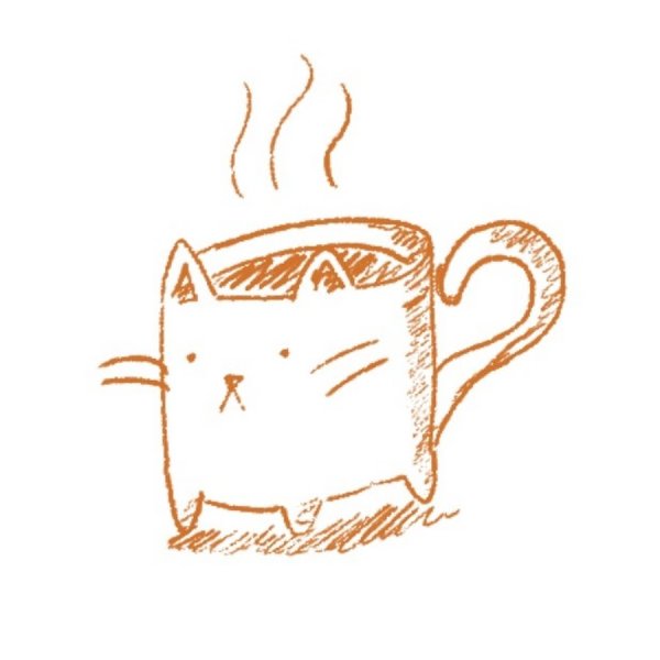 Мультяшный котик в чашке