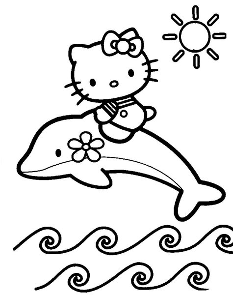 Раскраски котик кити (44 фото)