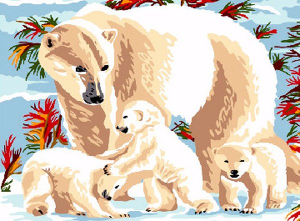 Раскраски по номерам белые медведи (43 фото)