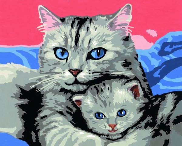 Раскраска по номерам "котята"