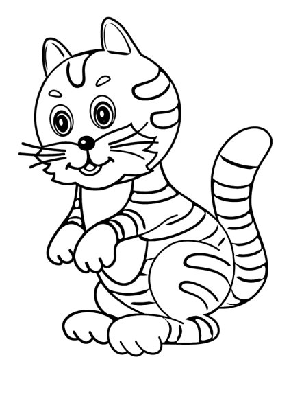 Раскраска котенок полосатый