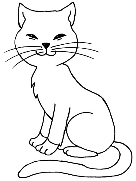 Кошка картинка для детей раскраска