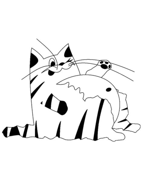 Смешной кот раскраска
