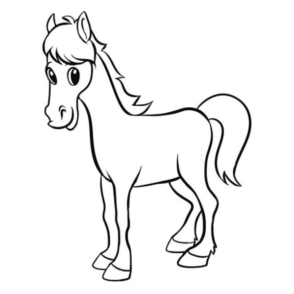 Раскраски простая лошадь (45 фото)