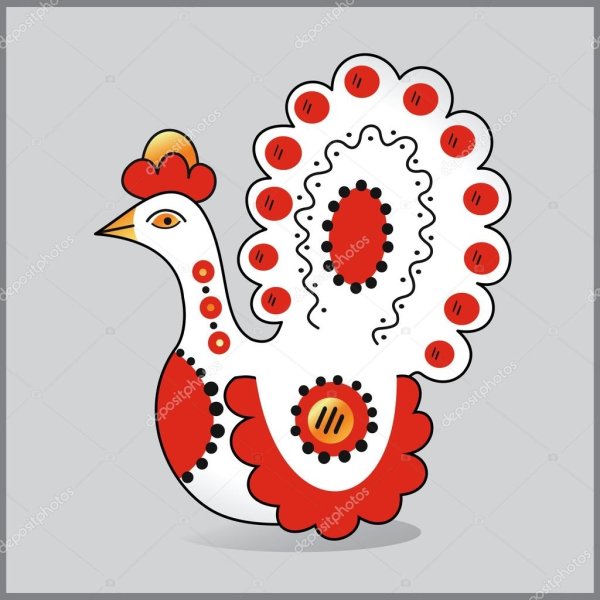 Нарисовать игрушку Дымковская игрушка петушок
