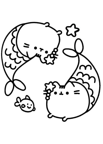 Раскраска котики Пушины