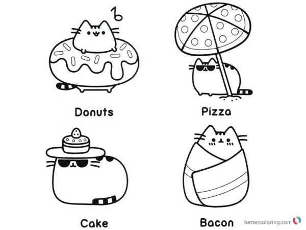 Раскраска котики Пушины