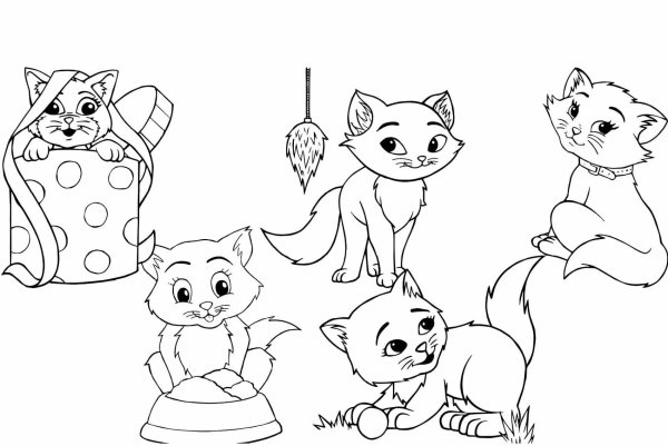 5 Котят раскраска