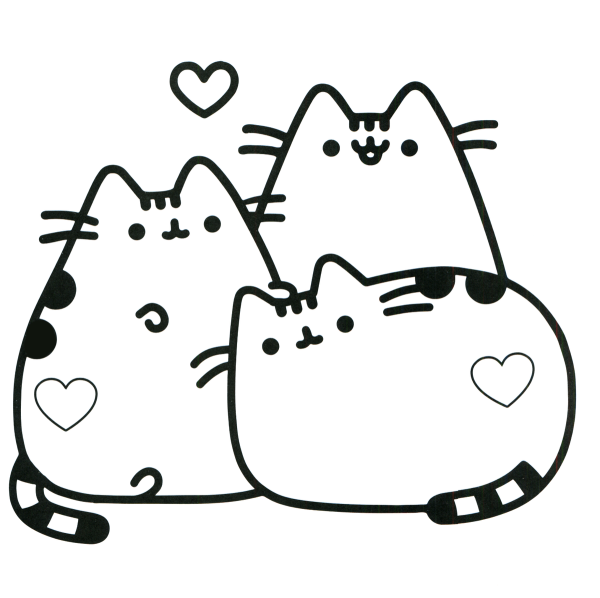 Раскраска котенок с сердечком