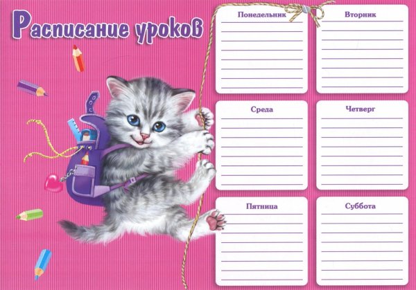 Расписание уроков "кошки"