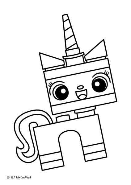 Unikitty LEGO раскраска
