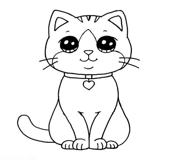 Контур котенка для раскрашивания