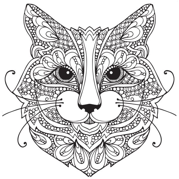 Кошки маленькие раскраска антистресс