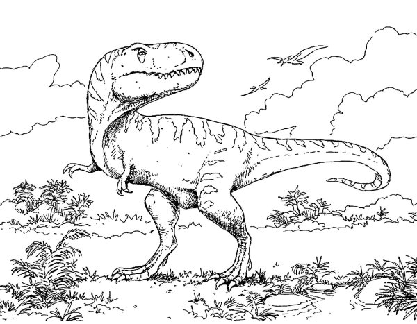 Раскраски с подсказкой мир динозавров (45 фото)
