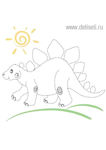 Рисование по точкам динозавры