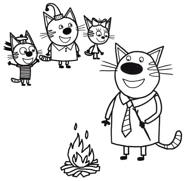 3 Кота раскраска Миу Миу