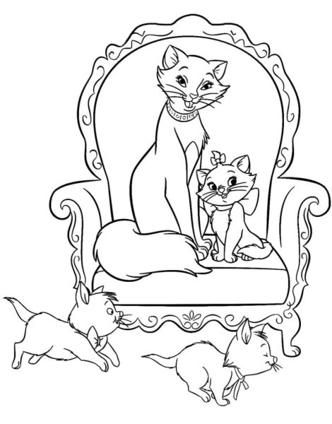 Раскраска коты Аристакрат