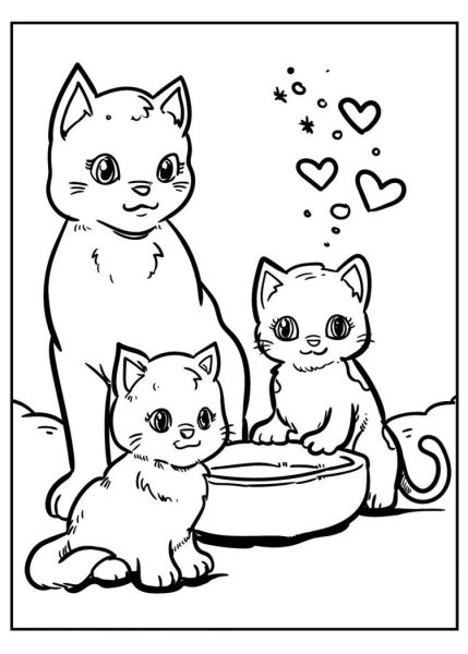 Раскраска маленькие котята