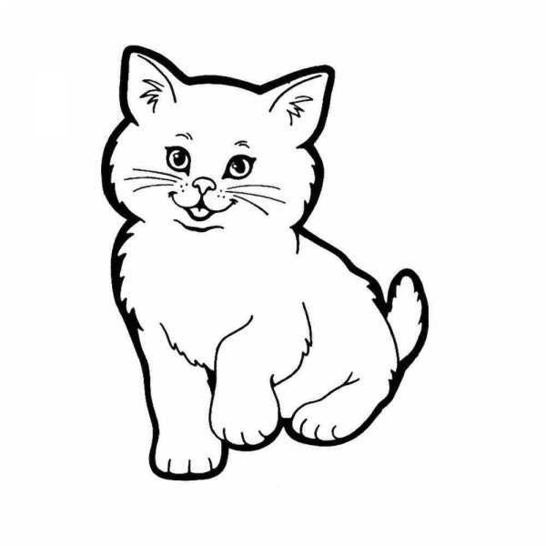 Кошка раскраска для детей