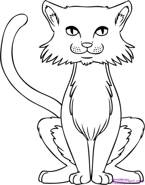 Кошка рисунок карандашом для детей