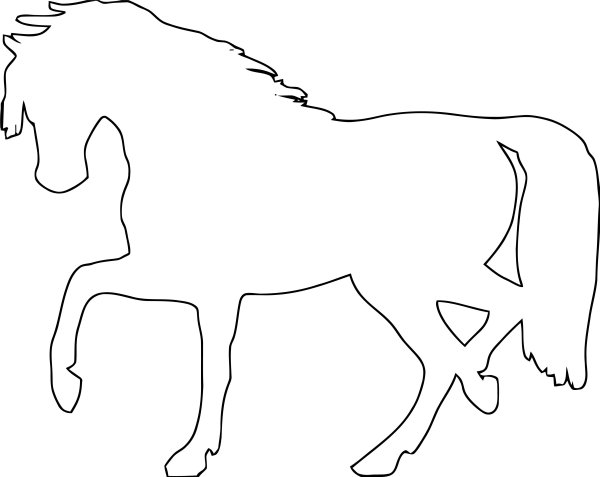 Раскраски силуэт лошади (47 фото)