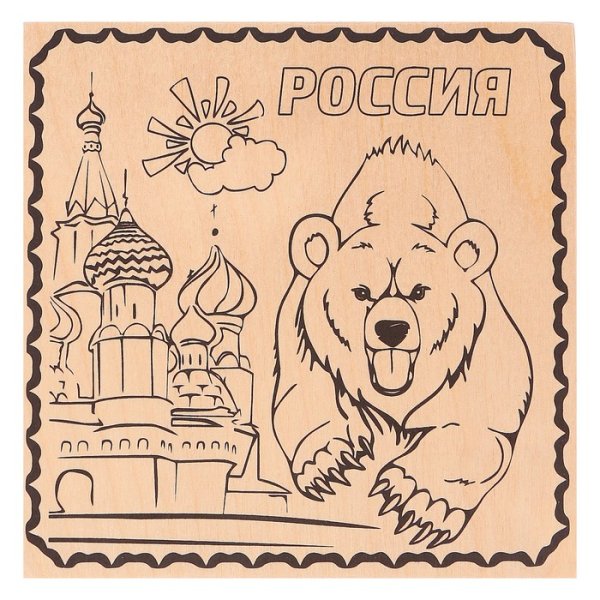 Выжигание по дереву медведь