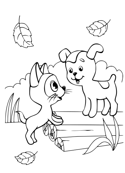 Кошки. Раскраска