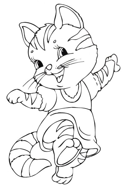 Раскраска кот и кошка