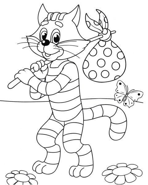 Раскраска кот