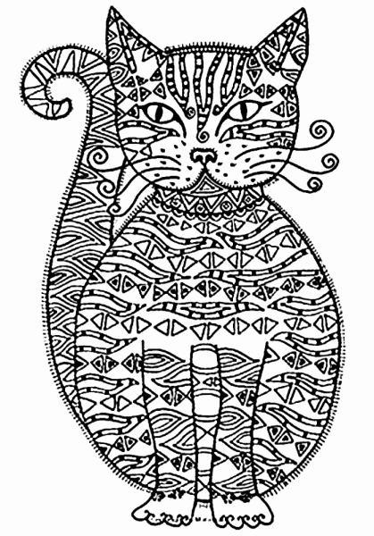 Раскраска антистресс котики