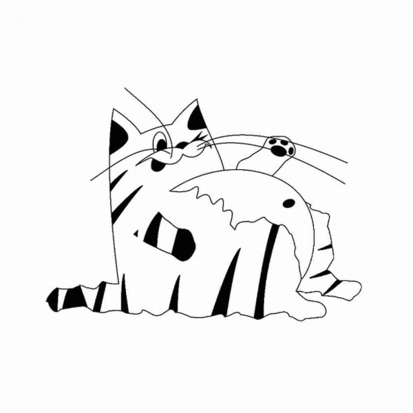 Смешной кот раскраска