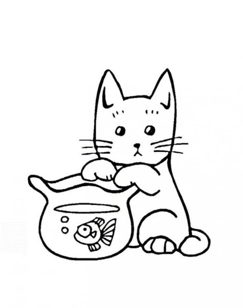 Котики. Раскраска для малышей