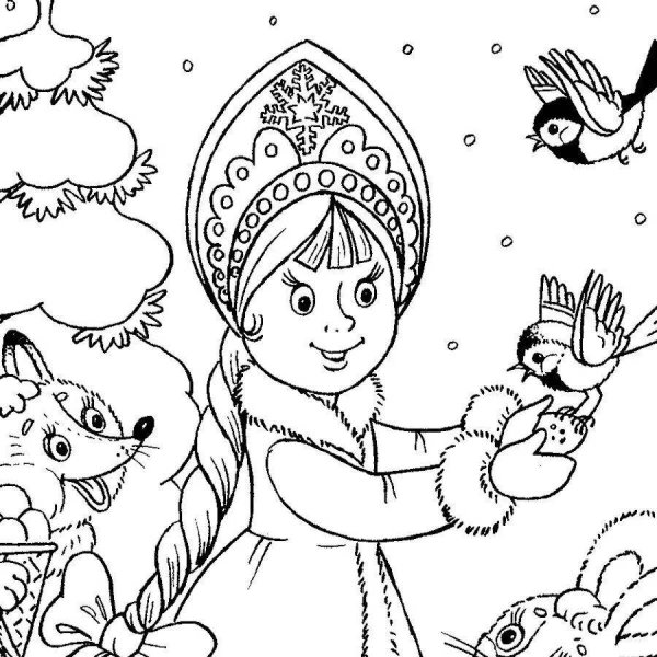 Раскраска "Снегурочка"