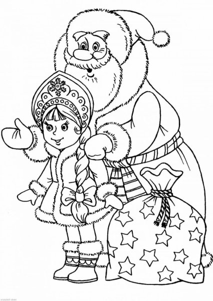 Новогодние раскраски Снегурочка
