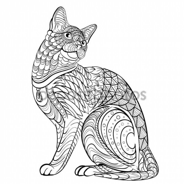 Кошка линейная Графика