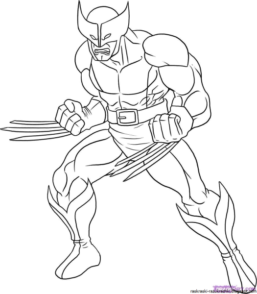 Росомаха Marvel Comics раскраска