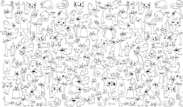 Раскраска котики много