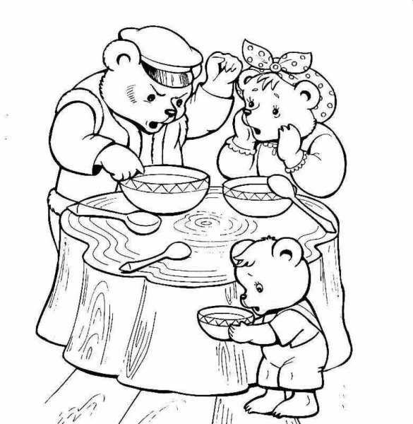 Раскраски стол трех медведей (42 фото)