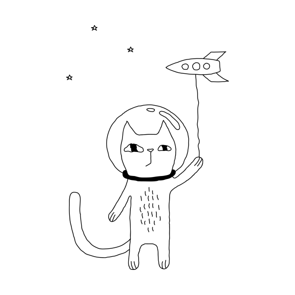 Кот космонавт раскраска