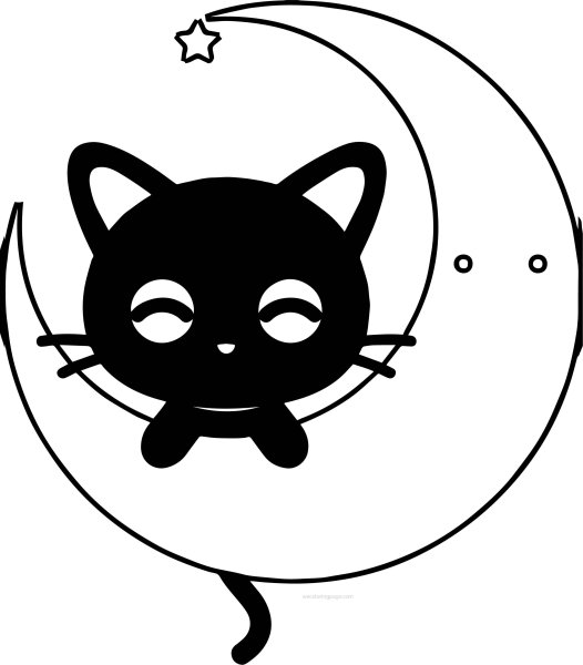 Кошка Луна раскраска