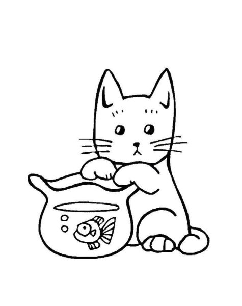 Кошки. Раскраска