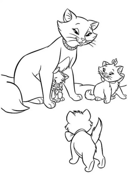 Кошки Аристократы раскраска