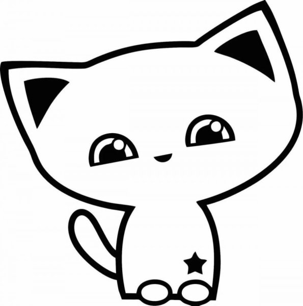 Маленькие рисунки для срисовки котики