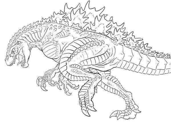 Раскраска динозавр Годзилла