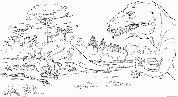 Раскраска динозавры Аллозавр