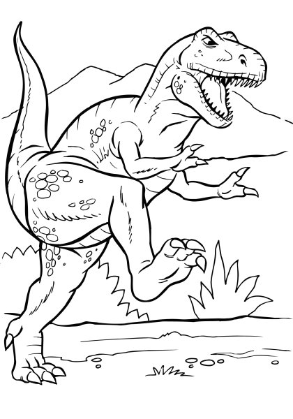 Динозавр Тираннозавр раскраска лего