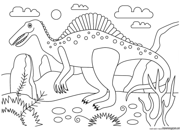Спинозавр раскраска